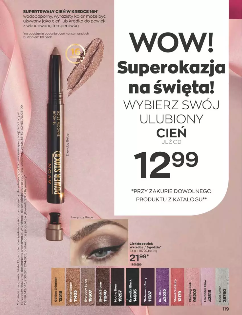 Gazetka promocyjna Avon - Katalog Avon 11/2022 kampania listopad - ważna 01.11 do 30.11.2022 - strona 119 - produkty: Cień, Kredka, Por