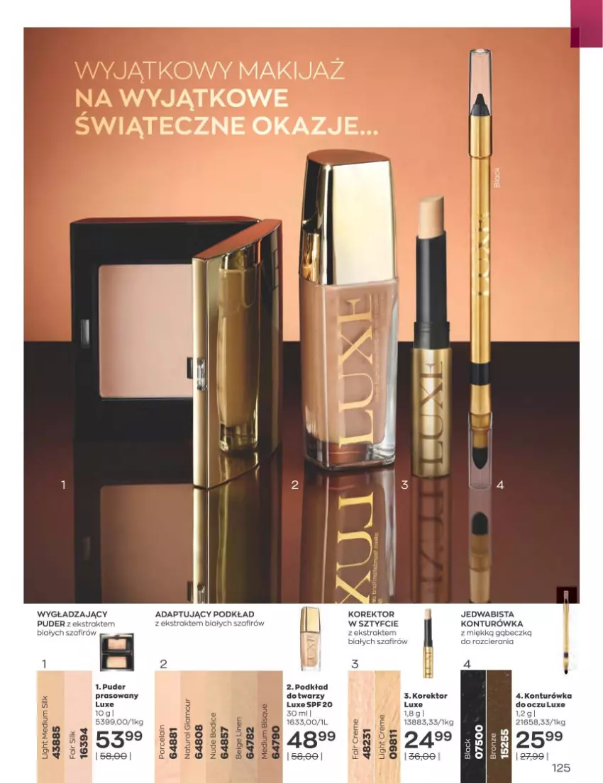 Gazetka promocyjna Avon - Katalog Avon 11/2022 kampania listopad - ważna 01.11 do 30.11.2022 - strona 125 - produkty: Makijaż, Podkład, Por, Puder