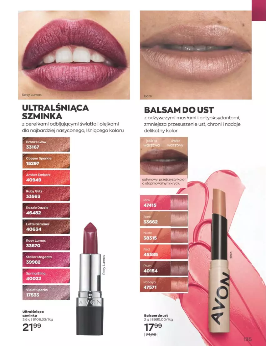 Gazetka promocyjna Avon - Katalog Avon 11/2022 kampania listopad - ważna 01.11 do 30.11.2022 - strona 135 - produkty: Inka, Olej, Szminka, Top