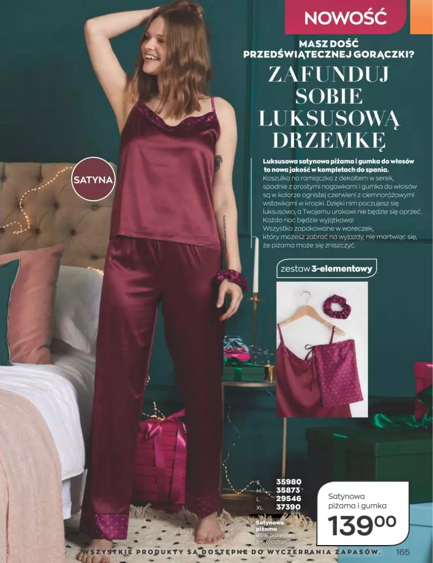 Gazetka promocyjna Avon - Katalog Avon 11/2022 kampania listopad - ważna 01.11 do 30.11.2022 - strona 165 - produkty: Kosz, Koszulka, Piżama, Ser, Serek, Spodnie, Woreczek