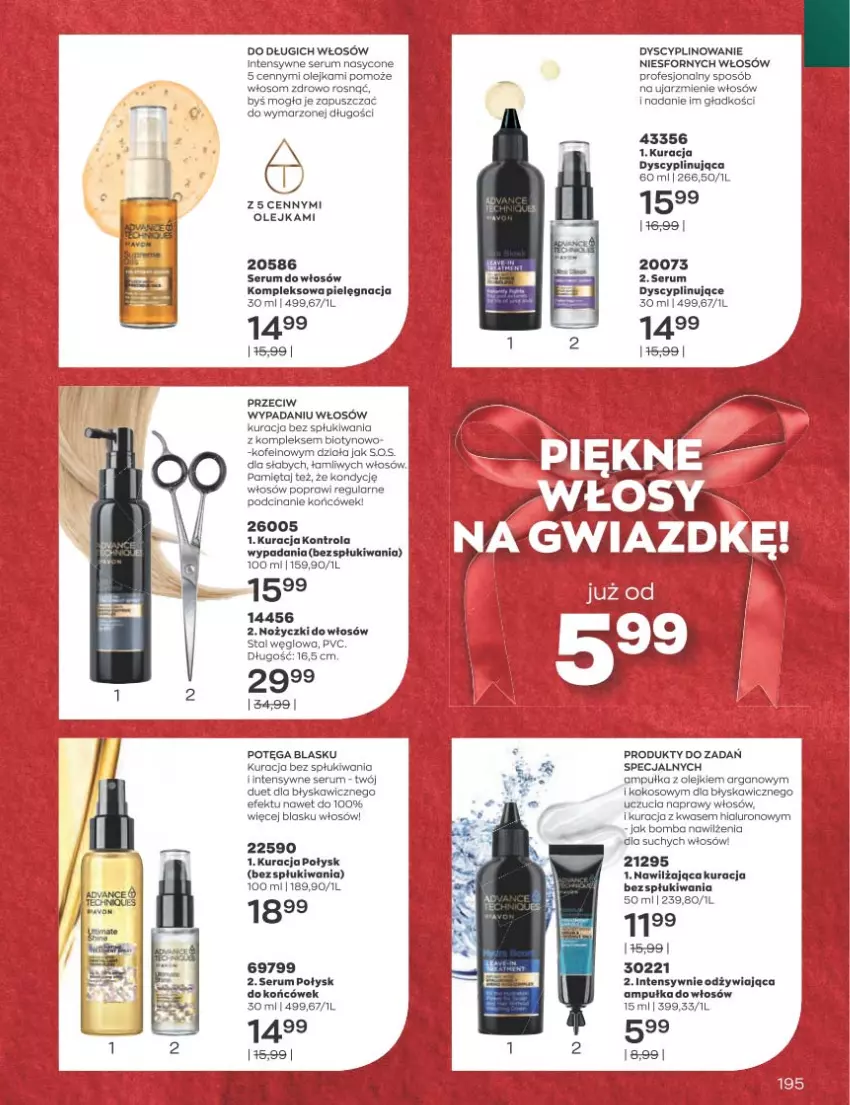 Gazetka promocyjna Avon - Katalog Avon 11/2022 kampania listopad - ważna 01.11 do 30.11.2022 - strona 195 - produkty: Kokos, Mięta, Noż, Nożyczki, Olej, Rum, Ser, Serum, Serum do włosów