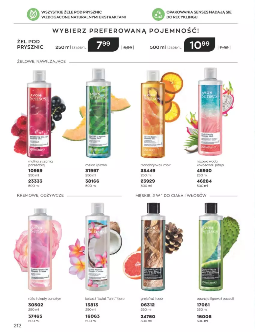 Gazetka promocyjna Avon - Katalog Avon 11/2022 kampania listopad - ważna 01.11 do 30.11.2022 - strona 212 - produkty: Bursztyn, Grejpfrut, Kokos, Melon, Por, Senses