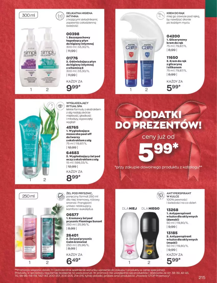 Gazetka promocyjna Avon - Katalog Avon 11/2022 kampania listopad - ważna 01.11 do 30.11.2022 - strona 215 - produkty: Ananas, Antyperspirant, Fa, Krem do rąk, LG, Płyn do higieny intymnej, Por