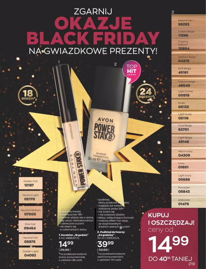 Gazetka promocyjna Avon - Katalog Avon 11/2022 kampania listopad - ważna 01.11 do 30.11.2022 - strona 219 - produkty: Fa, Podkład, Top