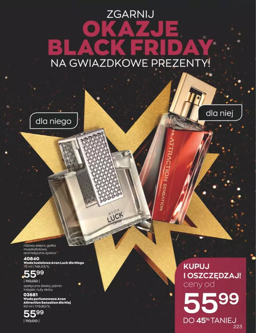 Gazetka promocyjna Avon - Katalog Avon 11/2022 kampania listopad - ważna 01.11 do 30.11.2022 - strona 223 - produkty: Gałka, Perfum, Por, Sati, Woda, Woda perfumowana