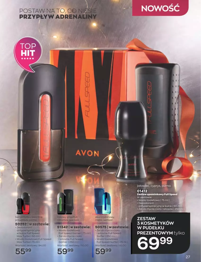 Gazetka promocyjna Avon - Katalog Avon 11/2022 kampania listopad - ważna 01.11 do 30.11.2022 - strona 27 - produkty: Dezodorant, LG, Sos, Surf, Woda, Woda toaletowa