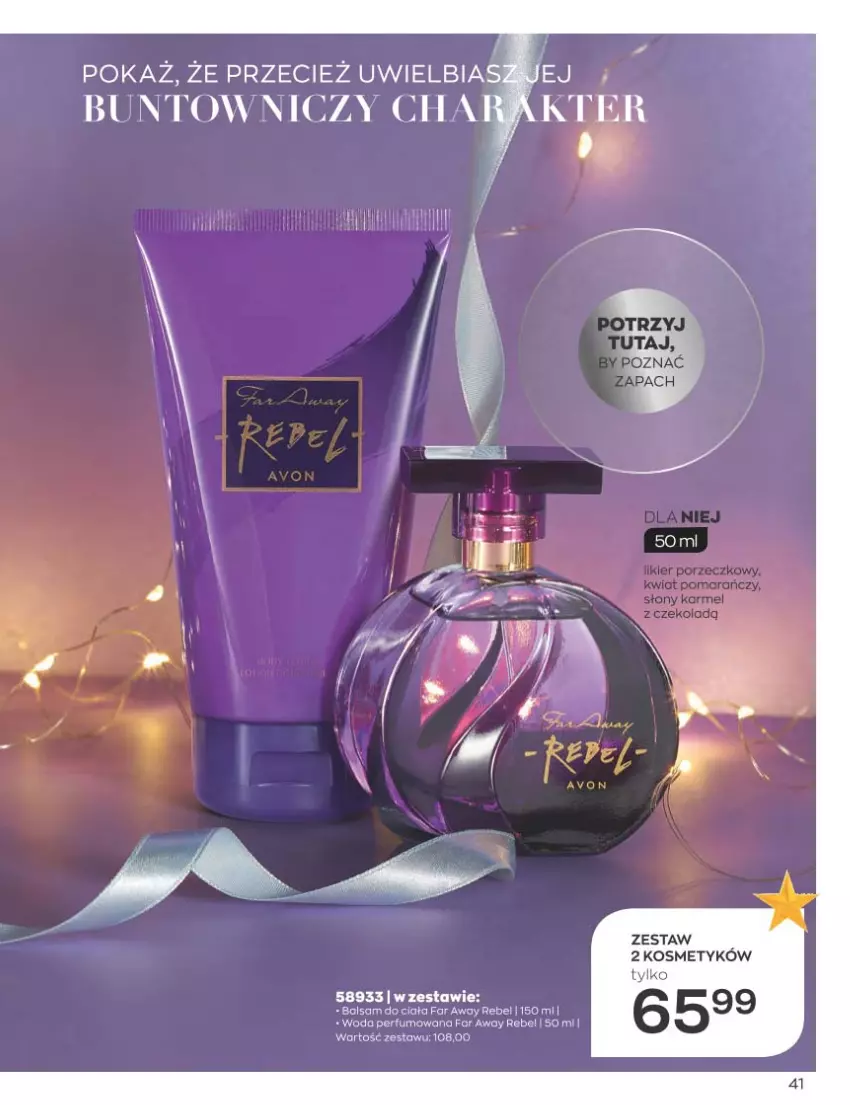 Gazetka promocyjna Avon - Katalog Avon 11/2022 kampania listopad - ważna 01.11 do 30.11.2022 - strona 41 - produkty: Balsam do ciała, Fa, Perfum, Woda, Woda perfumowana