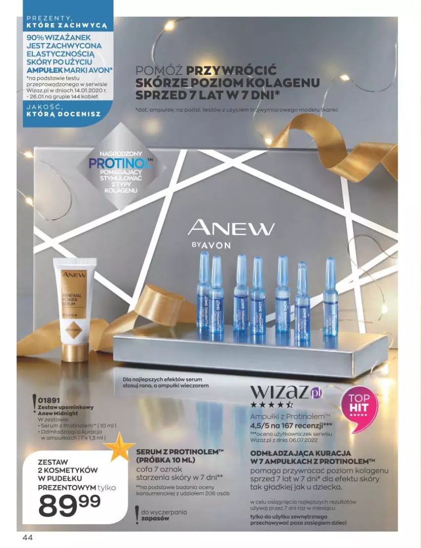 Gazetka promocyjna Avon - Katalog Avon 11/2022 kampania listopad - ważna 01.11 do 30.11.2022 - strona 44 - produkty: Anew, Ser