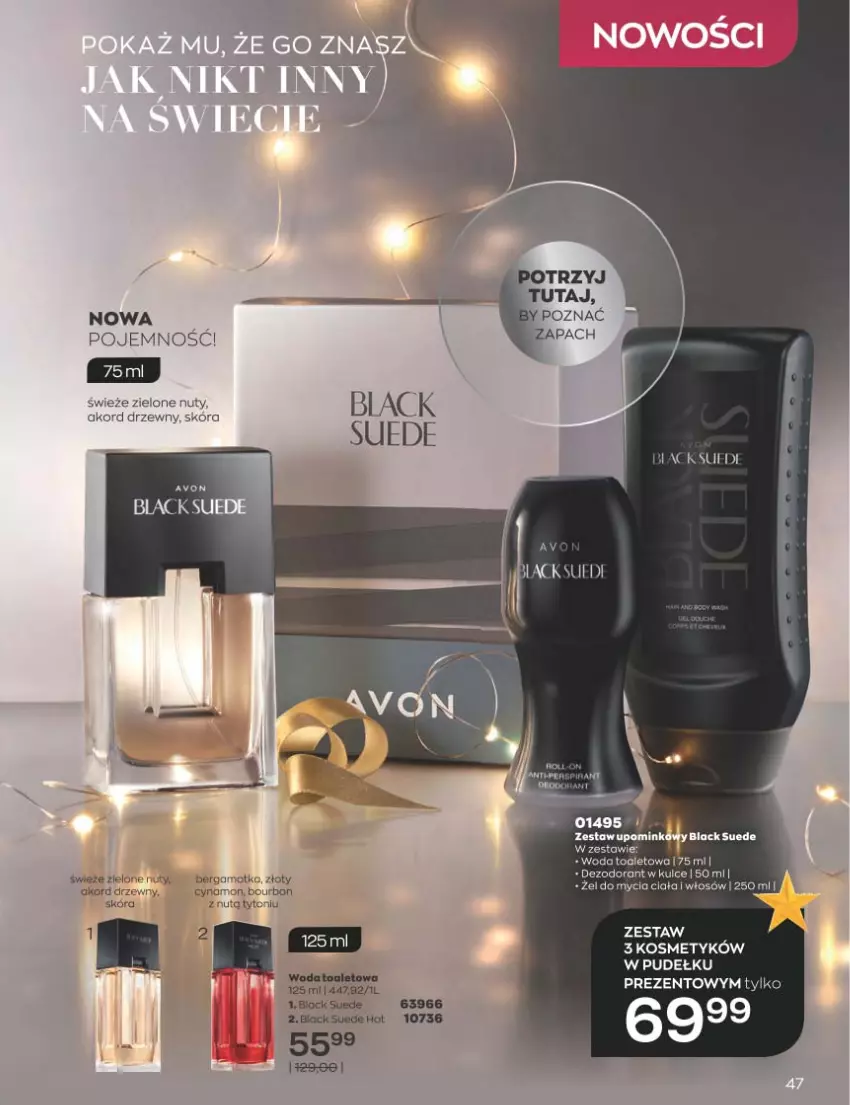 Gazetka promocyjna Avon - Katalog Avon 11/2022 kampania listopad - ważna 01.11 do 30.11.2022 - strona 47 - produkty: Lack, Nuty, Woda, Woda toaletowa