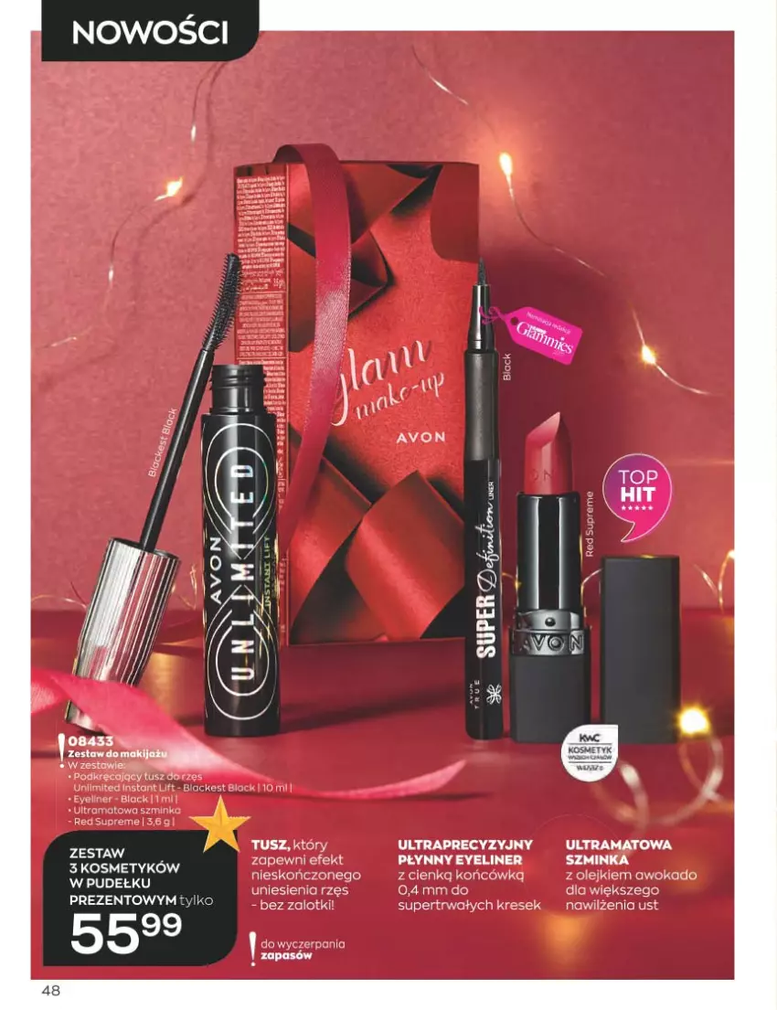 Gazetka promocyjna Avon - Katalog Avon 11/2022 kampania listopad - ważna 01.11 do 30.11.2022 - strona 48 - produkty: Eveline, Inka, Lack, Olej, Rama, Szminka, Tusz