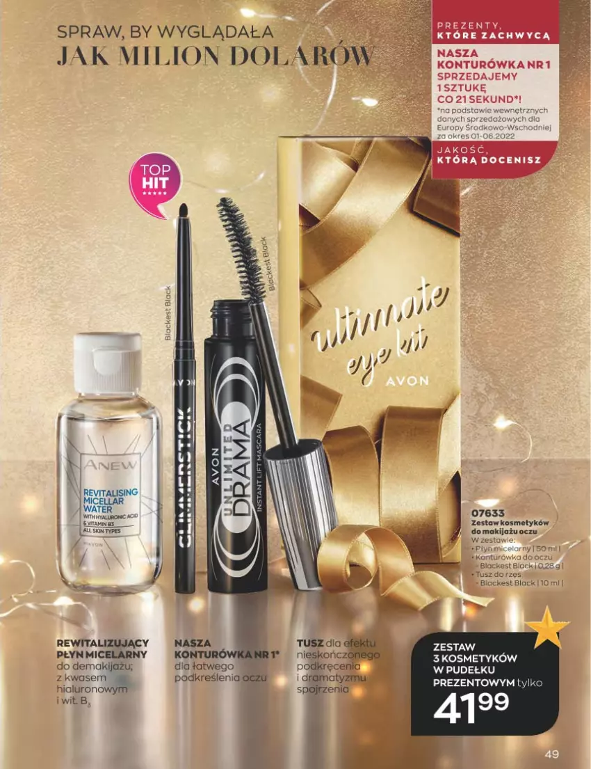 Gazetka promocyjna Avon - Katalog Avon 11/2022 kampania listopad - ważna 01.11 do 30.11.2022 - strona 49 - produkty: Fa, Koc, Konturówka do oczu, Lack, Lion, Makijaż, Tusz