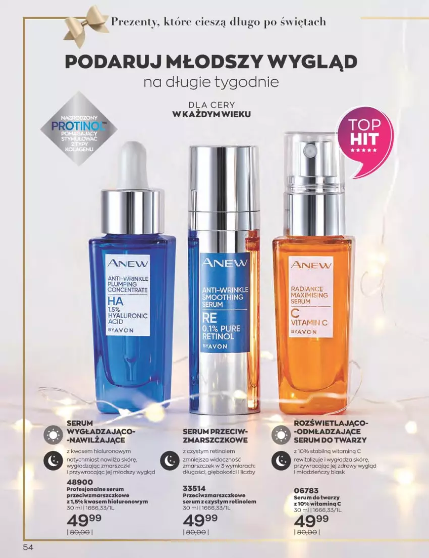 Gazetka promocyjna Avon - Katalog Avon 11/2022 kampania listopad - ważna 01.11 do 30.11.2022 - strona 54 - produkty: Anew, Mars, Pur, Rum, Ser, Serum, Serum do twarzy