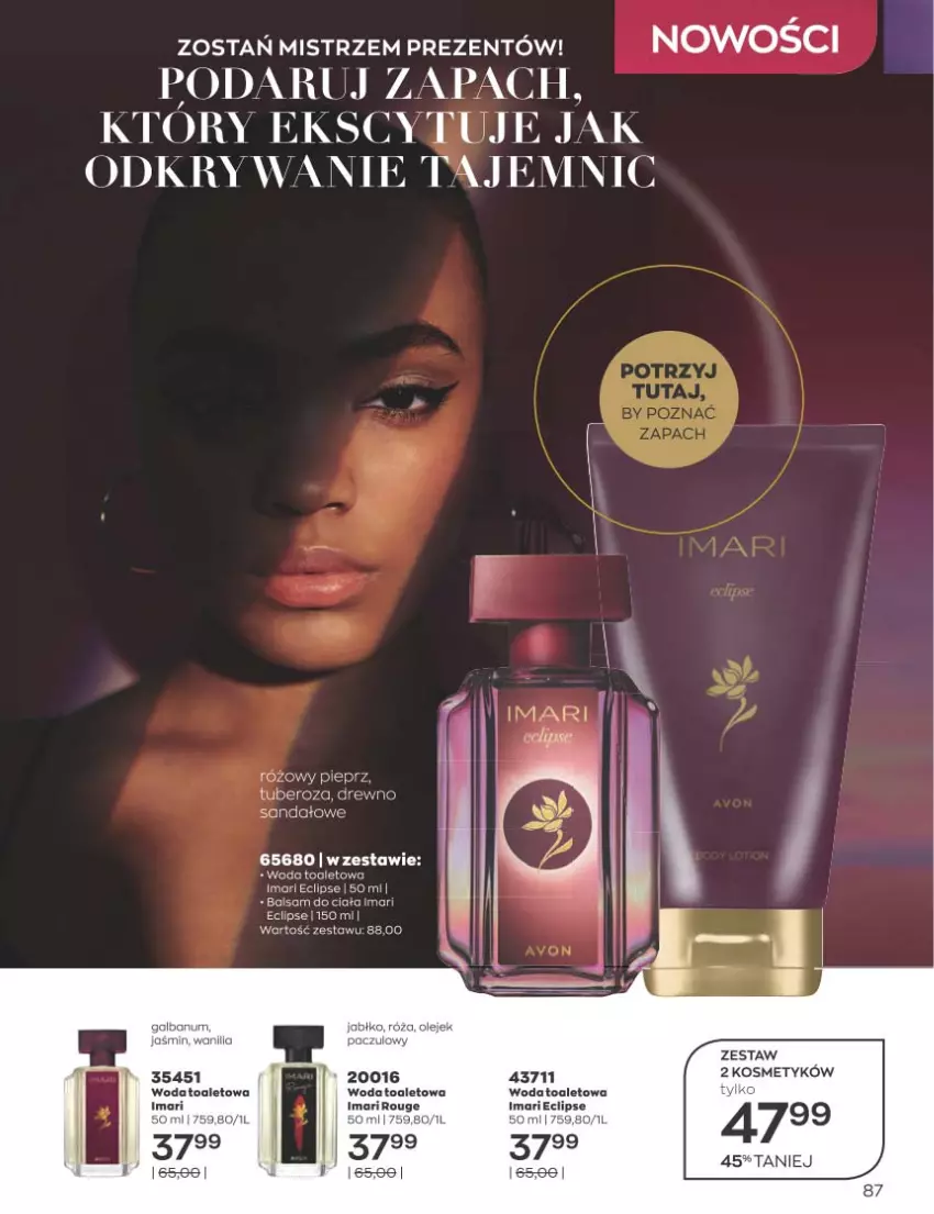 Gazetka promocyjna Avon - Katalog Avon 11/2022 kampania listopad - ważna 01.11 do 30.11.2022 - strona 87 - produkty: LG, Olej, Pieprz, Róża, Woda, Woda toaletowa