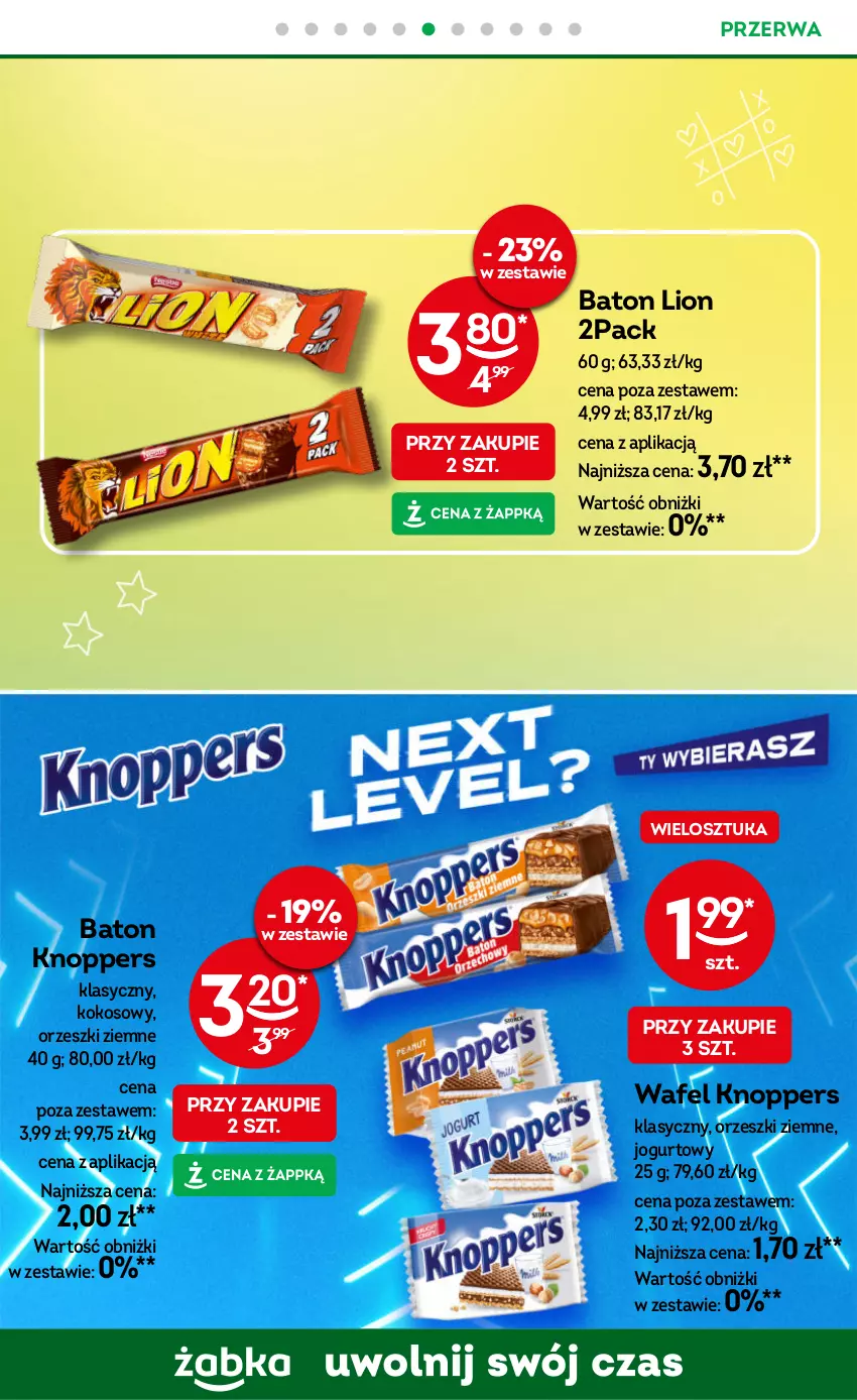 Gazetka promocyjna Żabka - gazetka-promocyjna-41-42-2026 - ważna 07.10 do 20.10.2026 - strona 61 - produkty: Baton, Jogurt, Knoppers, Kokos, Lion, Orzeszki, Orzeszki ziemne
