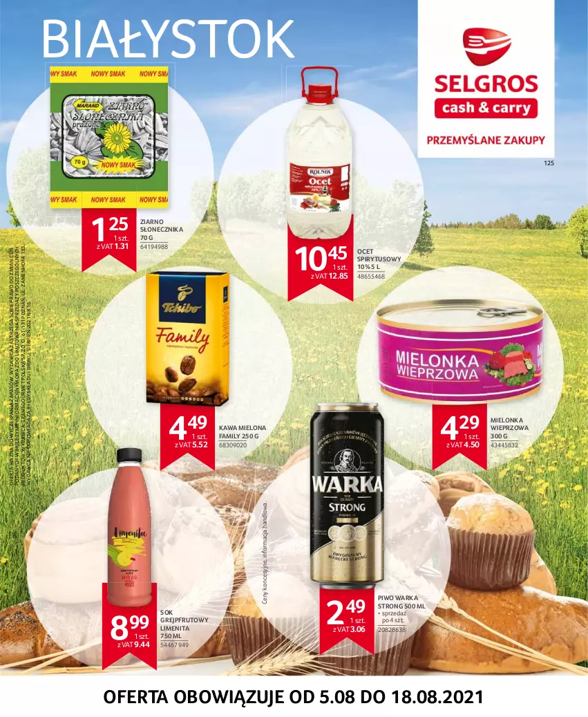 Gazetka promocyjna Selgros - Extra Oferta - ważna 01.08 do 31.08.2021 - strona 36 - produkty: Fa, Grejpfrut, Kawa, Kawa mielona, Ocet, Piwo, Sok, Tran, Warka