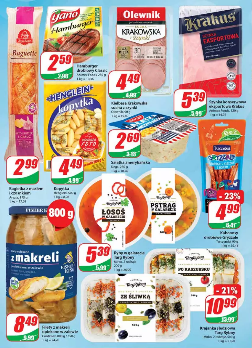 Gazetka promocyjna Dino - Gazetka - ważna 16.11 do 22.11.2022 - strona 16 - produkty: Bagietka, Burger, Hamburger, Kiełbasa, Kiełbasa krakowska, Kopytka, Olewnik