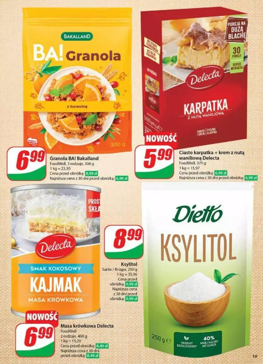 Gazetka promocyjna Dino - ważna 20.11 do 26.11.2024 - strona 11 - produkty: Ba!, Bakalland, Delecta, Gra, Granola, Karp, Ksylitol, Masa krówkowa, Sante