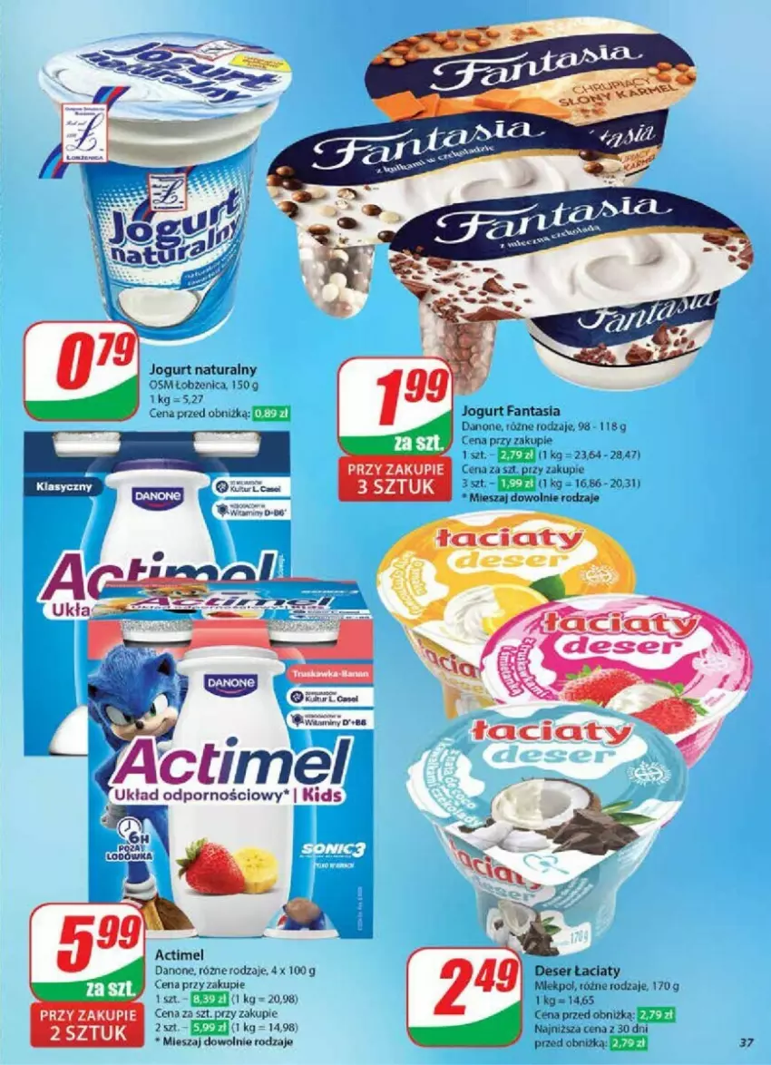 Gazetka promocyjna Dino - ważna 20.11 do 26.11.2024 - strona 31 - produkty: Actimel, Danone, Deser, Fa, Fanta, Jogurt, Jogurt naturalny, Ser