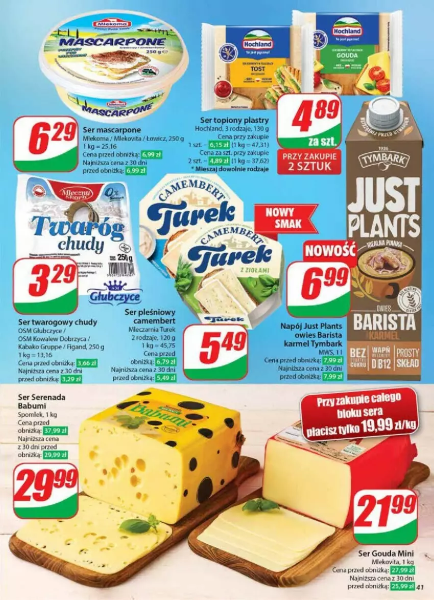 Gazetka promocyjna Dino - ważna 20.11 do 26.11.2024 - strona 36 - produkty: Camembert, Gouda, Hochland, Mascarpone, Mleko, Mlekovita, Ser, Ser pleśniowy, Ser twarogowy, Tymbark