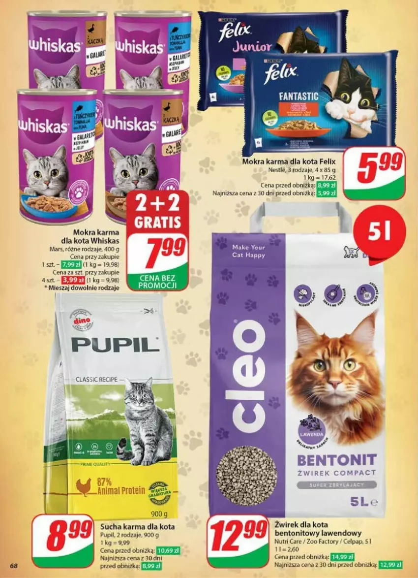 Gazetka promocyjna Dino - ważna 20.11 do 26.11.2024 - strona 65 - produkty: Fa, Fanta, Felix, Mars, Mokra karma, Rum, Sucha karma, Whiskas