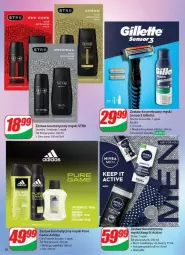 Gazetka promocyjna Dino - Gazetka - ważna od 26.11 do 26.11.2024 - strona 68 - produkty: Krem nawilżający, Pur, Str8, Karp, Adidas, Pianka do golenia, Gillette, Woda, Antyperspirant, Nivea