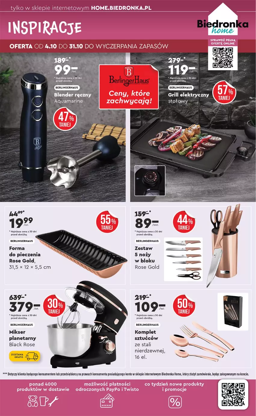 Gazetka promocyjna Biedronka - Home - ważna 11.10 do 31.10.2025 - strona 3 - produkty: Forma do pieczenia, Gra, Grill, Lack, Mikser, Noż, Piec, Ser