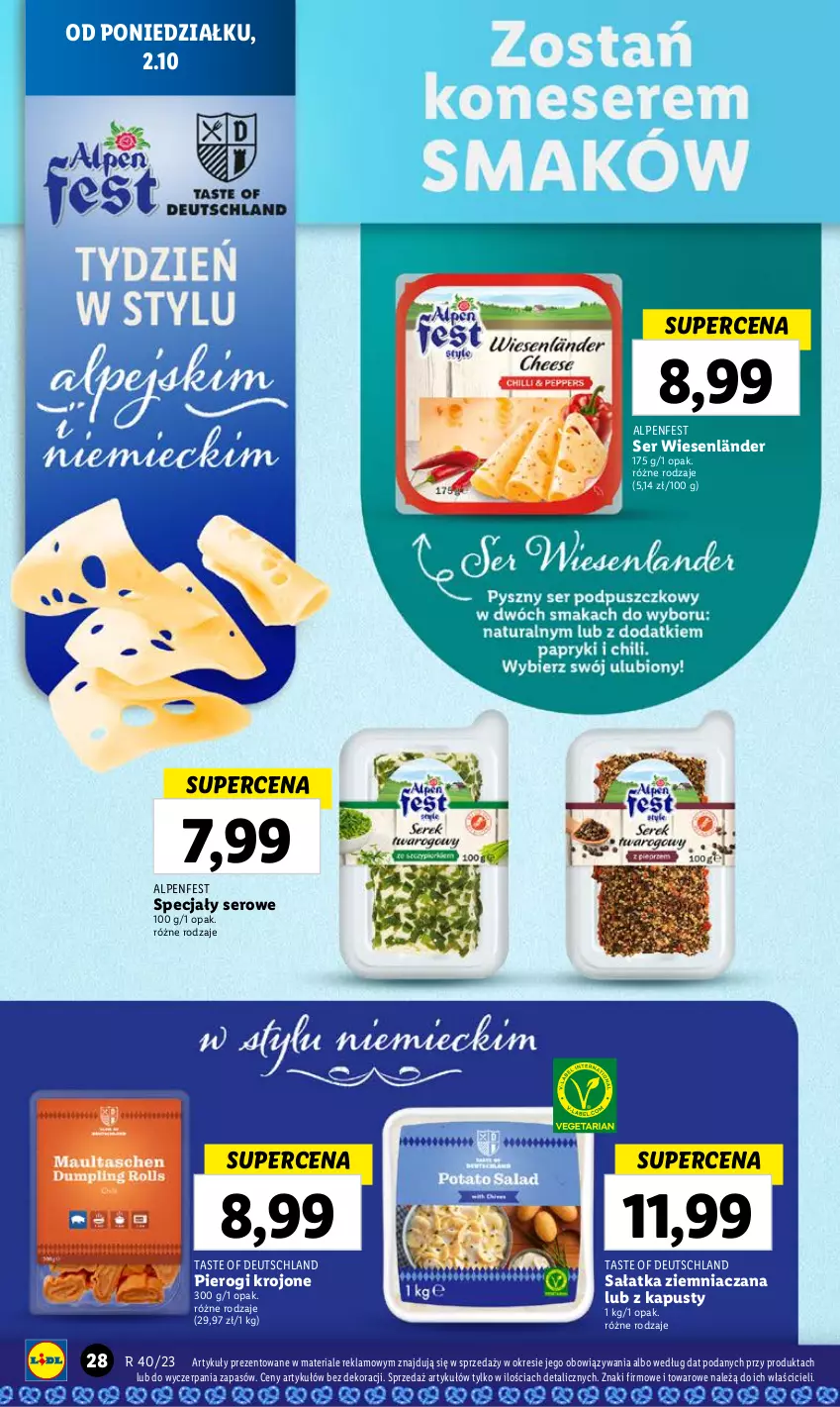 Gazetka promocyjna Lidl - GAZETKA - ważna 02.10 do 04.10.2023 - strona 36 - produkty: Pierogi, Sałat, Sałatka, Ser