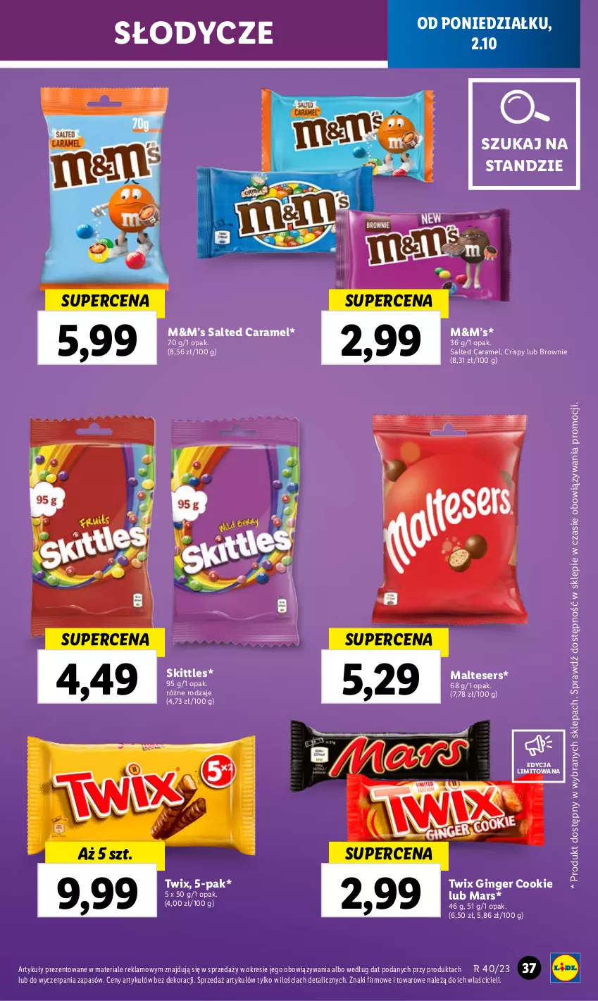 Gazetka promocyjna Lidl - GAZETKA - ważna 02.10 do 04.10.2023 - strona 45 - produkty: Brownie, Gin, Mars, Ser, Twix