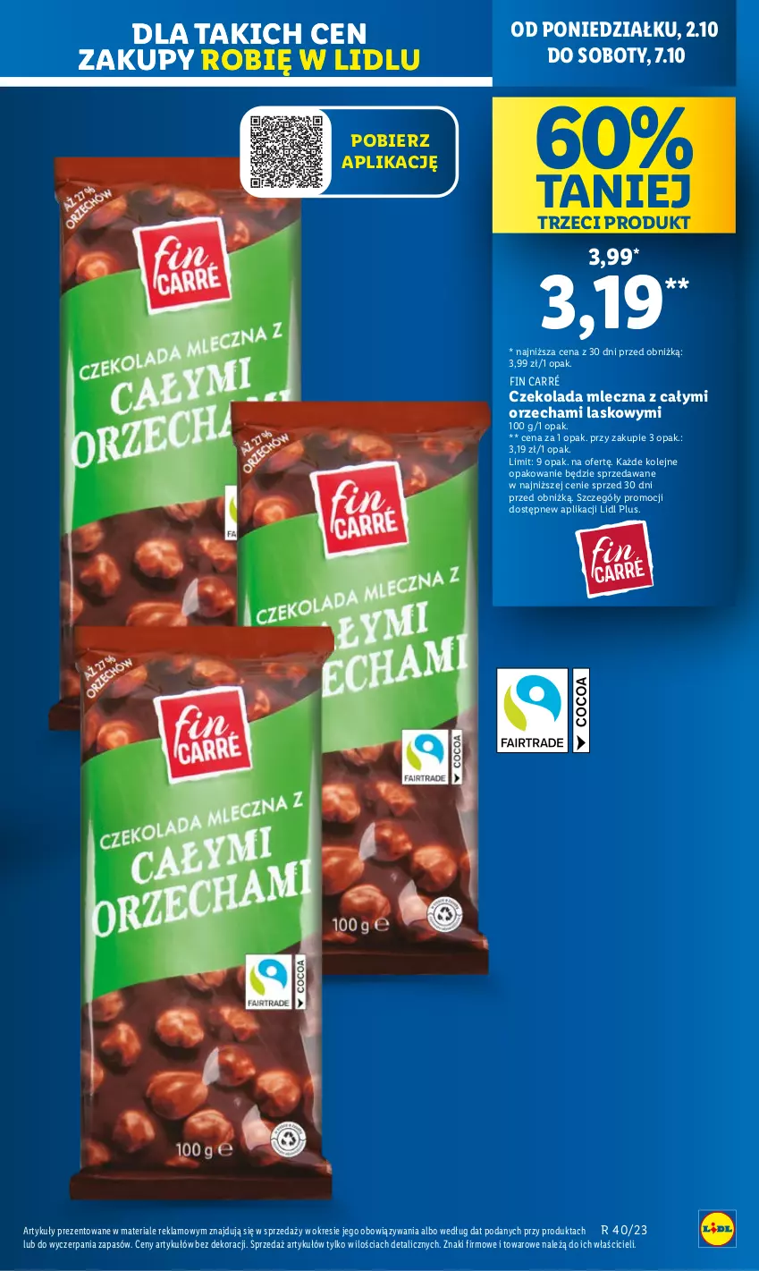 Gazetka promocyjna Lidl - GAZETKA - ważna 02.10 do 04.10.2023 - strona 7 - produkty: Czekolada, Czekolada mleczna, Olej