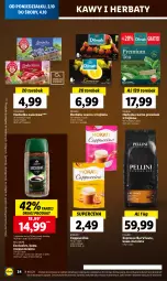 Gazetka promocyjna Lidl - GAZETKA - Gazetka - ważna od 04.10 do 04.10.2023 - strona 42 - produkty: Torebka, Kawa rozpuszczalna, Kawa ziarnista, Bell, Kawa, Dilmah, Herbata czarna, Teekanne, Bella, Cappuccino, Herbata