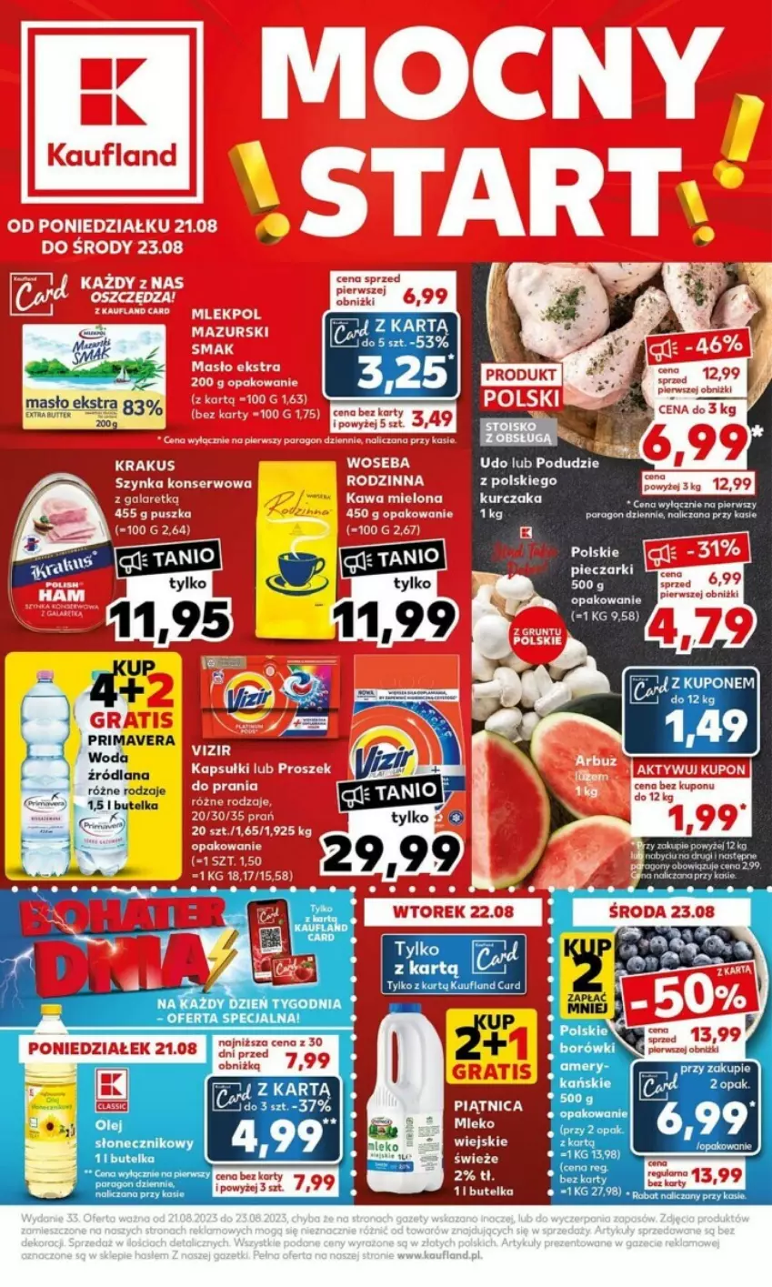 Gazetka promocyjna Kaufland - ważna 21.08 do 27.08.2023 - strona 1 - produkty: LANA, Olej, Prima, Primavera, Woda