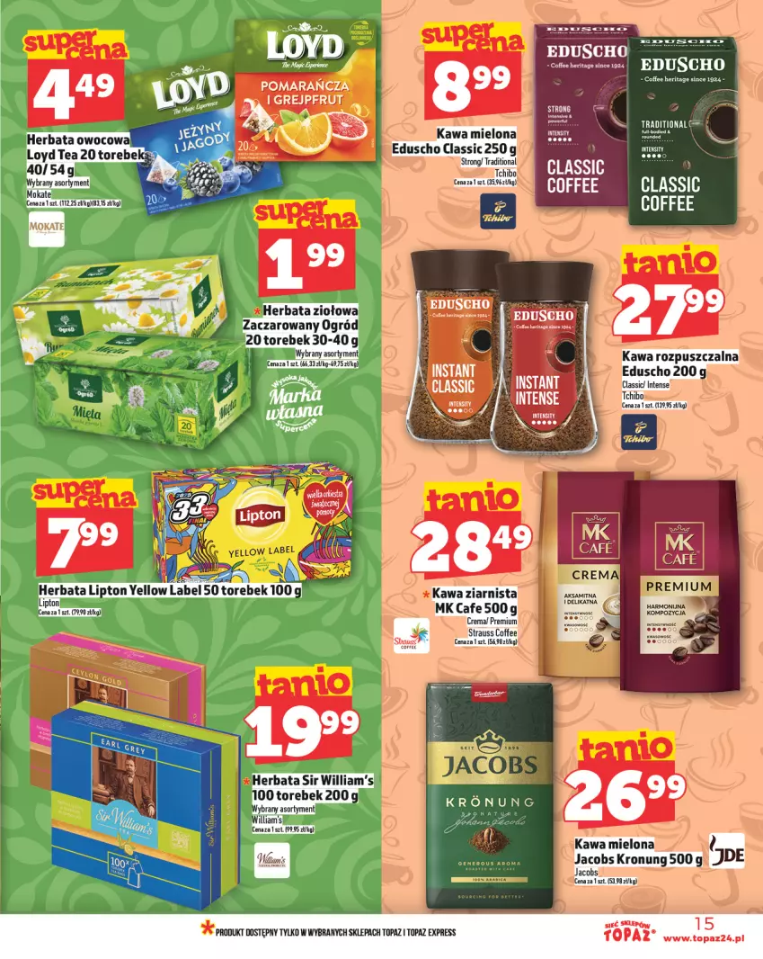 Gazetka promocyjna Topaz - Gazetka - ważna 20.02 do 26.02.2025 - strona 15 - produkty: Aksam, Grejpfrut, LG, Lipton, Puf, Top