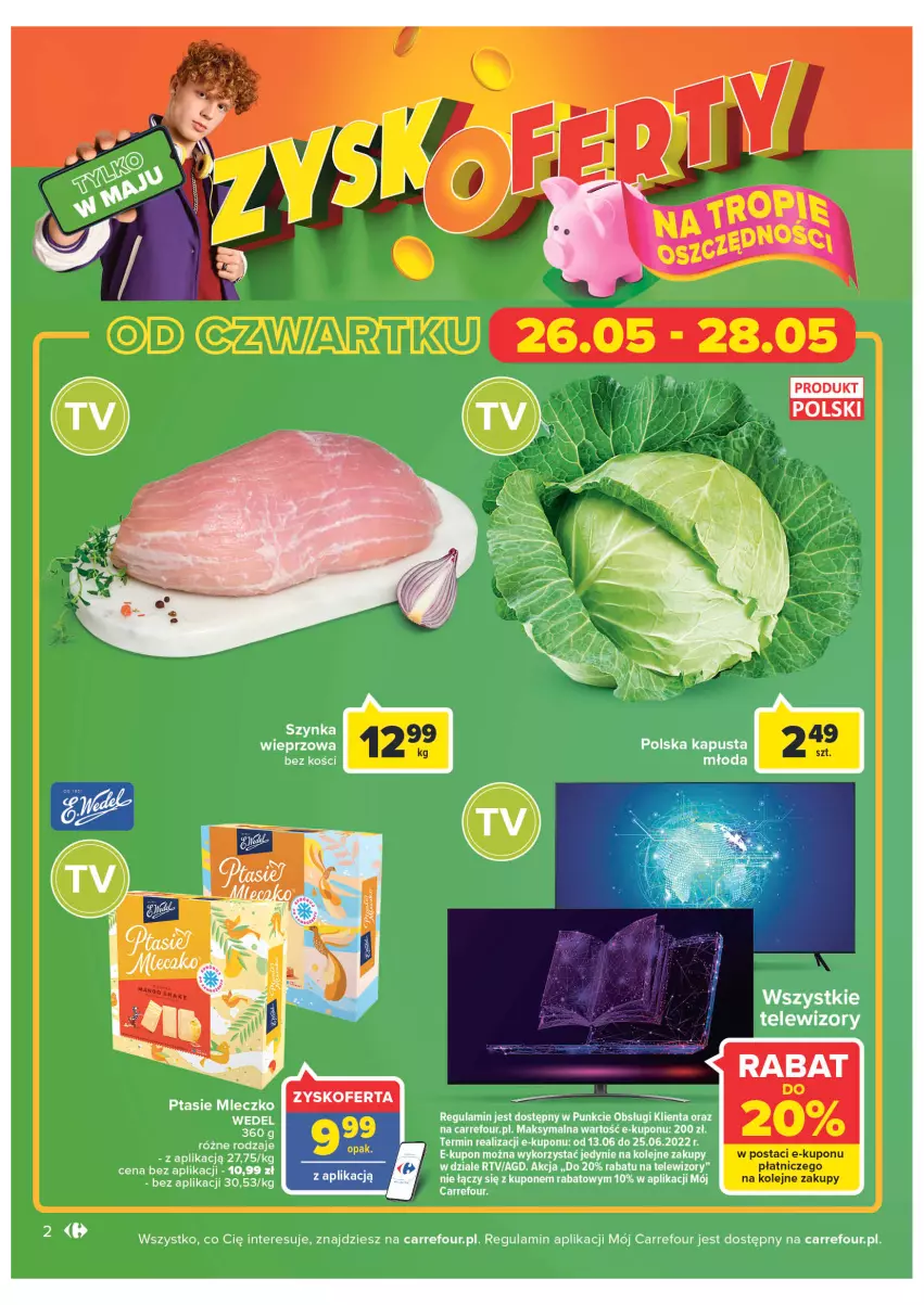 Gazetka promocyjna Carrefour - Gazetka Carrefour ZyskOferty - ważna 23.05 do 28.05.2022 - strona 2 - produkty: LG, Mleczko, Olej, Ptasie mleczko, Telewizor, Telewizory