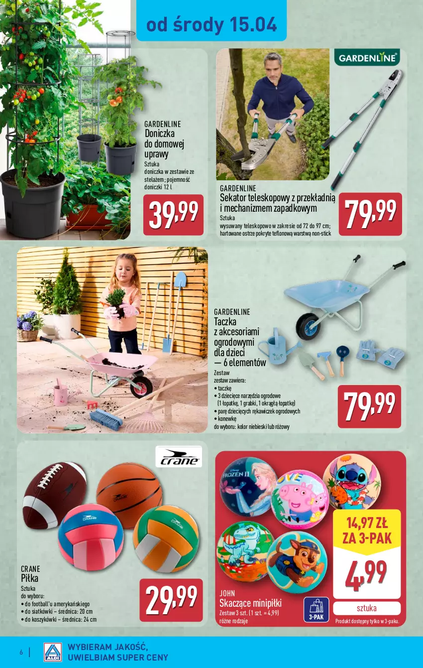 Gazetka promocyjna Aldi - Artykuły przemysłowe i tekstylia - ważna 15.04 do 18.04.2026 - strona 6 - produkty: Dzieci, Gra, Kosz, Sekator, Teleskop