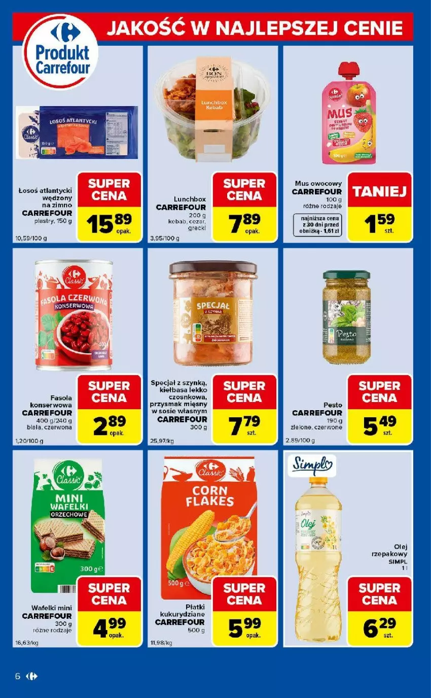 Gazetka promocyjna Carrefour - Gazetka Express - ważna 14.04 do 20.04.2026 - strona 6 - produkty: Fa, Fasola, Kiełbasa, Mus, Olej, Olej rzepakowy, Pesto, Ser, Sos