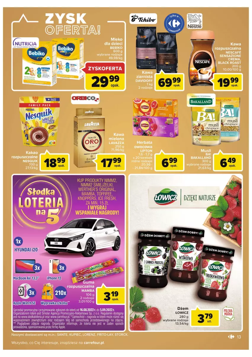 Gazetka promocyjna Carrefour - Gazetka Carrefour - ważna 16.08 do 28.08.2022 - strona 13 - produkty: Bakalland, Dżem, Gin, Mus, Nimm2, Smiejzelki