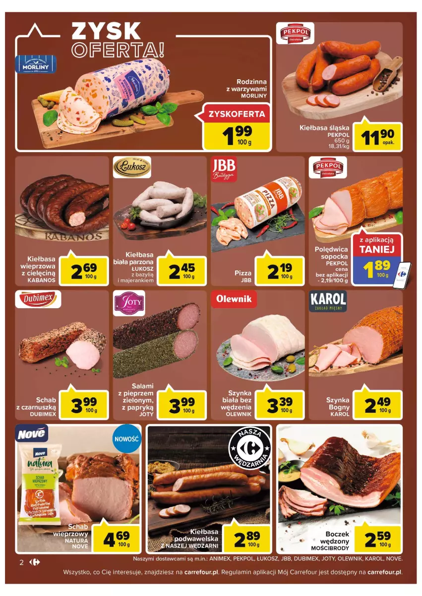 Gazetka promocyjna Carrefour - Gazetka Carrefour - ważna 16.08 do 28.08.2022 - strona 2 - produkty: Bazyl, Boczek, Kabanos, Kiełbasa, Kiełbasa śląska, Kosz, LG, Morliny, Olewnik, Pekpol, Pieprz, Polędwica, Salami, Wawel