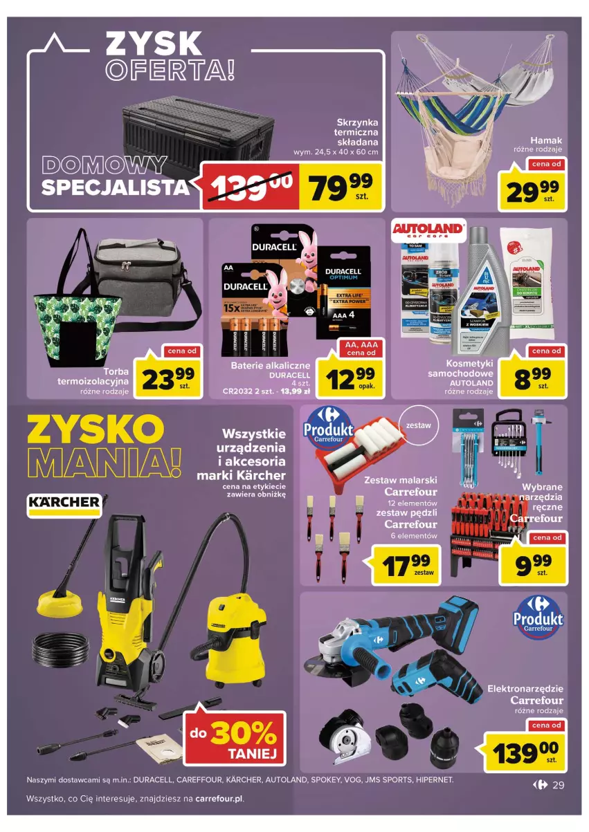 Gazetka promocyjna Carrefour - Gazetka Carrefour - ważna 16.08 do 28.08.2022 - strona 29 - produkty: Baterie alkaliczne, Duracell, LG, Por, Sport, Zestaw pędzli