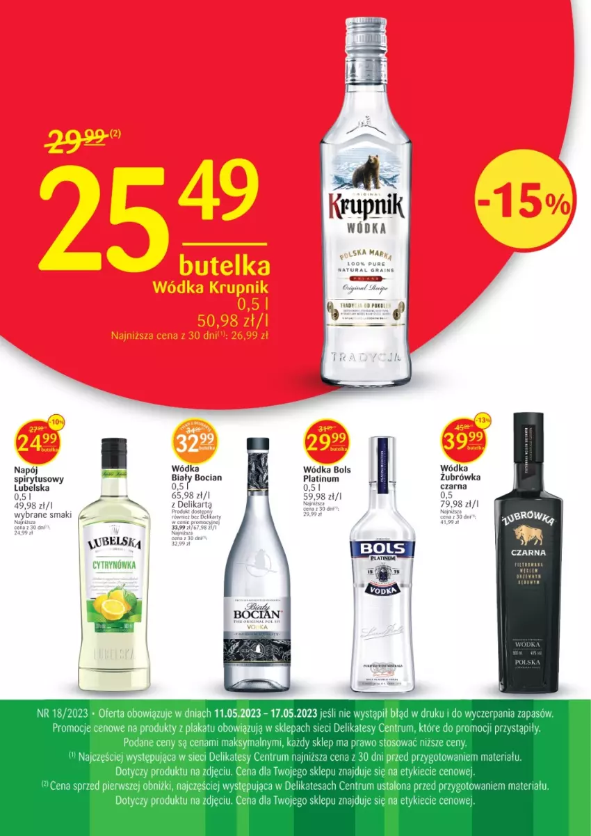 Gazetka promocyjna Delikatesy Centrum - Folder alkoholowy DC18 - ważna 11.05 do 17.05.2023 - strona 1 - produkty: Biały Bocian, Bols, Gra, Napój, Pur, Rum, Wódka