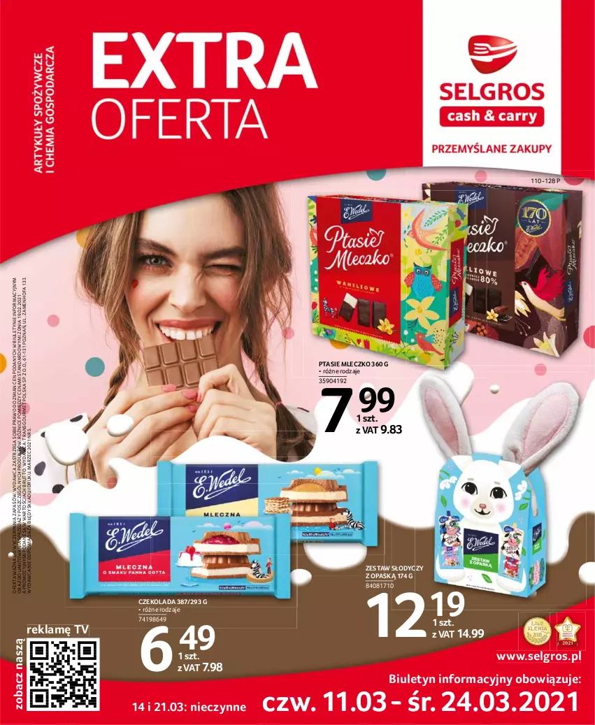 Gazetka promocyjna Selgros - Extra Oferta - ważna 01.03 do 31.03.2021 - strona 1 - produkty: Czekolada, Fa, LG, Mleczko, Ptasie mleczko, Tran