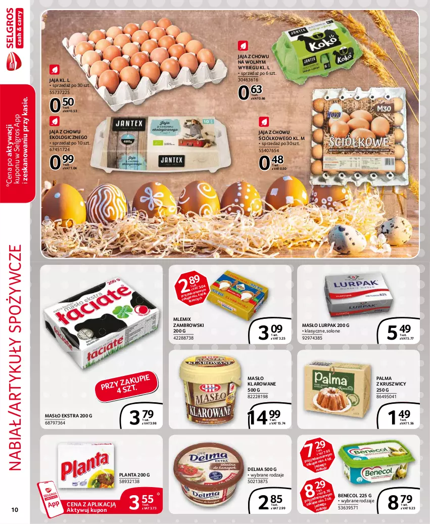 Gazetka promocyjna Selgros - Extra Oferta - ważna 01.03 do 31.03.2021 - strona 10 - produkty: Artykuły spożywcze, Benecol, Delma, Jaja, LG, Lurpak, Masło, Masło klarowane, Mlemix Zambrowski, Palma