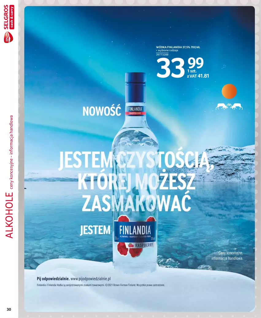 Gazetka promocyjna Selgros - Extra Oferta - ważna 01.03 do 31.03.2021 - strona 30 - produkty: Alkohole, Finlandia, Wódka