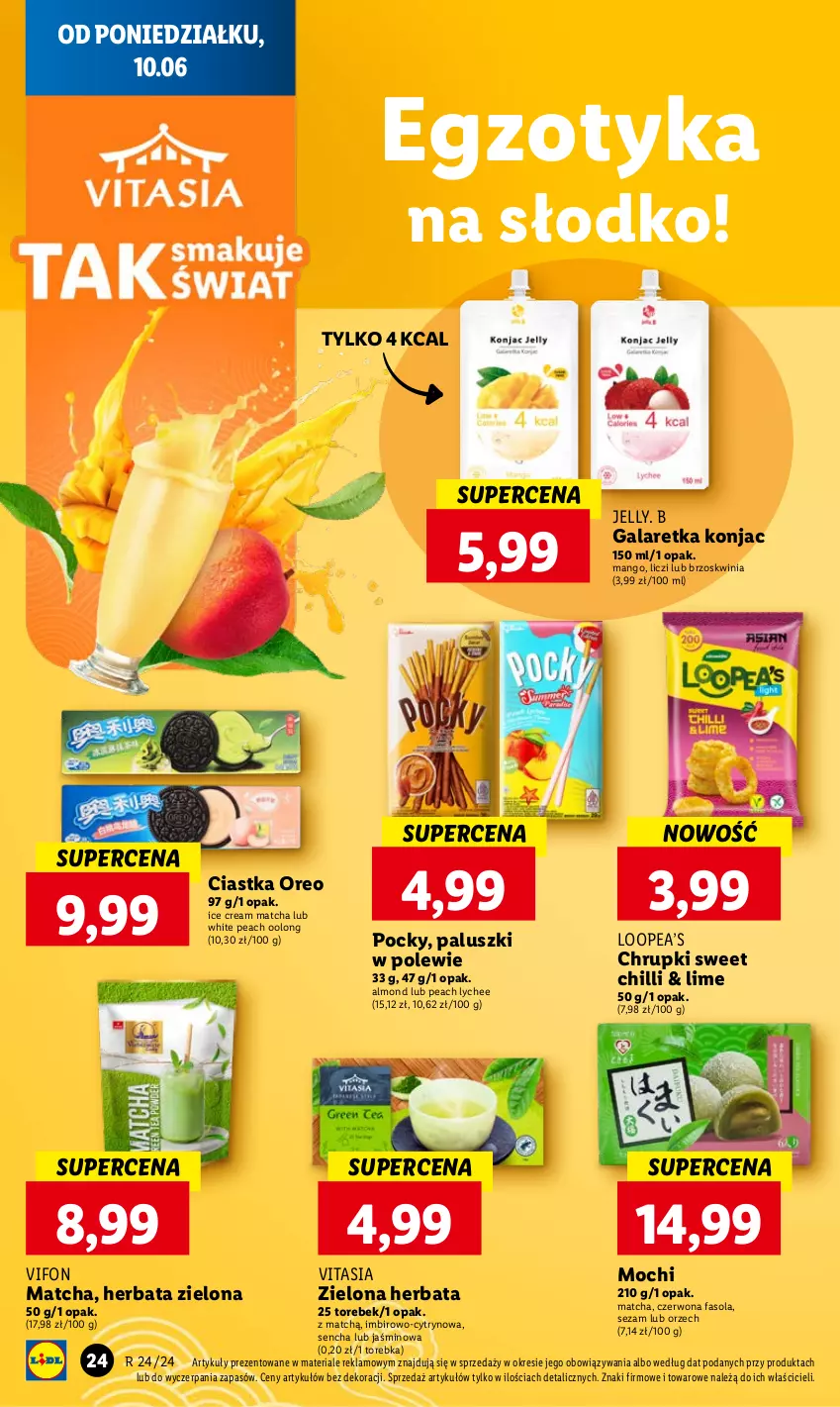 Gazetka promocyjna Lidl - GAZETKA - ważna 10.06 do 12.06.2024 - strona 28 - produkty: Chrupki, Ciastka, Fa, Fasola, Gala, Galaretka, Herbata, Imbir, Liczi, Mango, Oreo, Sezam, Torebka