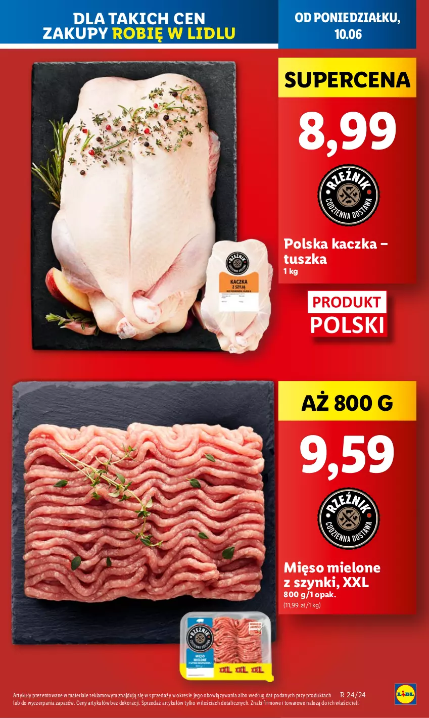 Gazetka promocyjna Lidl - GAZETKA - ważna 10.06 do 12.06.2024 - strona 7 - produkty: Kaczka, Mięso, Mięso mielone, Mięso mielone z szynki, Tusz