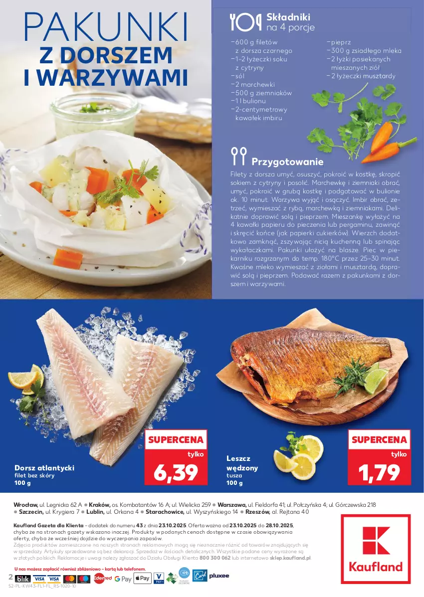 Gazetka promocyjna Kaufland - Kaufland - ważna 23.10 do 28.10.2025 - strona 2 - produkty: Bulion, Cukier, Cytryny, Dorsz, Fa, Imbir, Kawa, Lion, Metro, Mleko, Mus, Orka, Papier, Piec, Piekarnik, Pieprz, Por, Sok, Sól, Tusz, Wagi, Wałek, Warzywa, Ziemniaki