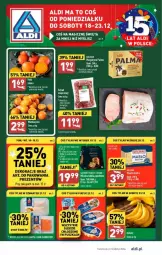 Gazetka promocyjna Aldi - Gazetka - ważna od 23.12 do 23.12.2023 - strona 1 - produkty: Mandarynki, Banany, Karp, Kaki, Palma, Margaryna