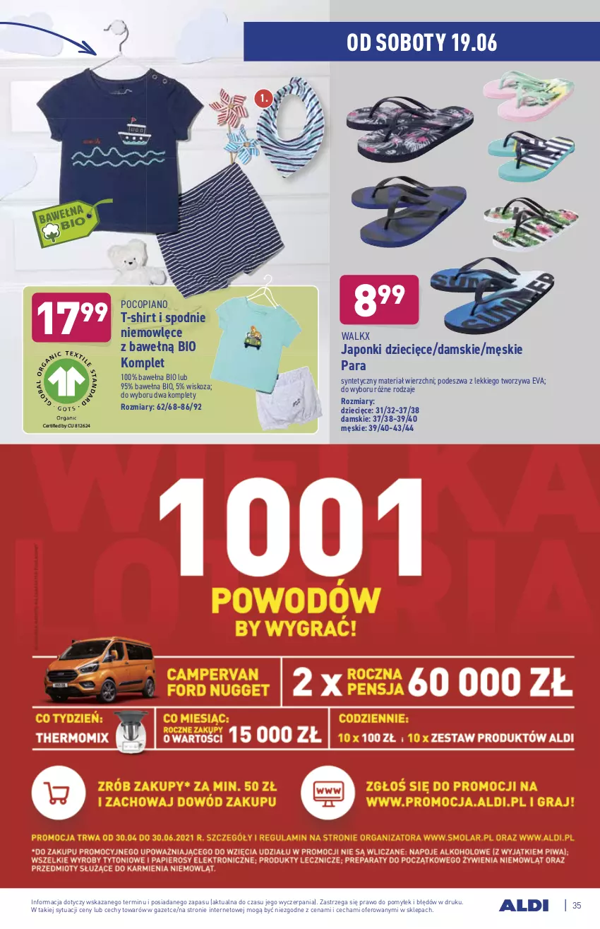 Gazetka promocyjna Aldi - ważna 14.06 do 19.06.2021 - strona 35 - produkty: Dzieci, Pocopiano, Spodnie, T-shirt, Wełna