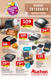 Gazetka promocyjna Auchan - Wznosimy śniadania na wyższy poziom Hipermarket - Gazetka - ważna od 03.09 do 03.09.2025 - strona 1 - produkty: Przewód, Płyty grzejne, Termos, Gofrownica, Opiekacz do kanapek, Zelmer, Grill