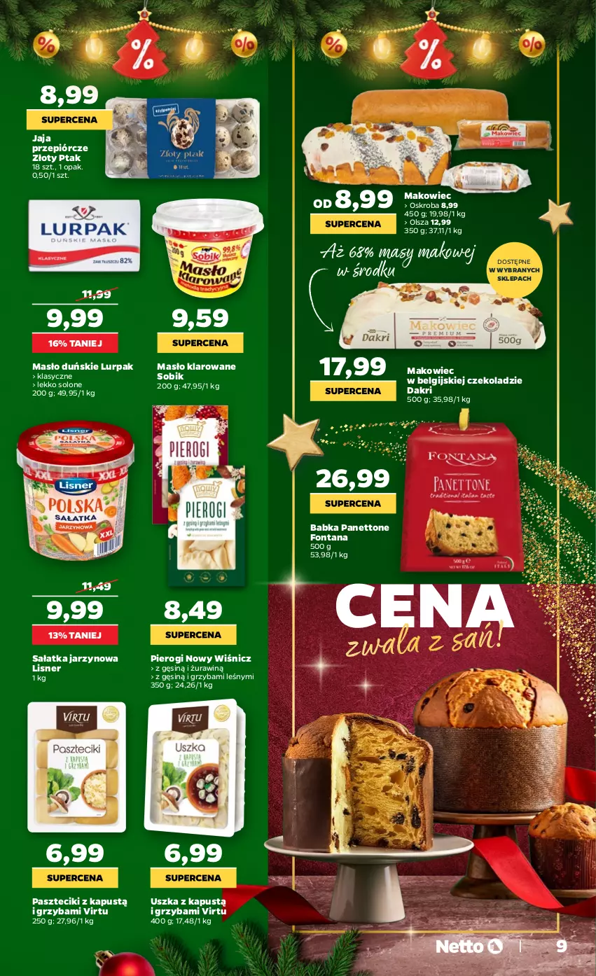 Gazetka promocyjna Netto - Od Czwartku - ważna 04.12 do 23.12.2025 - strona 9 - produkty: Babka, Jaja, Kapustą, LG, Lisner, Lurpak, Makowiec, Masło, Masło klarowane, Pierogi, Sałat, Sałatka, Virtu