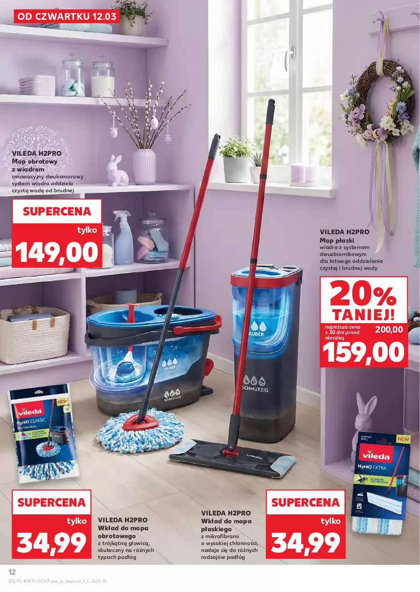 Gazetka promocyjna Kaufland - Kaufland - ważna 12.03 do 08.04.2026 - strona 12 - produkty: Mop, Sok, Vileda, Wiadro, Wkład do mopa